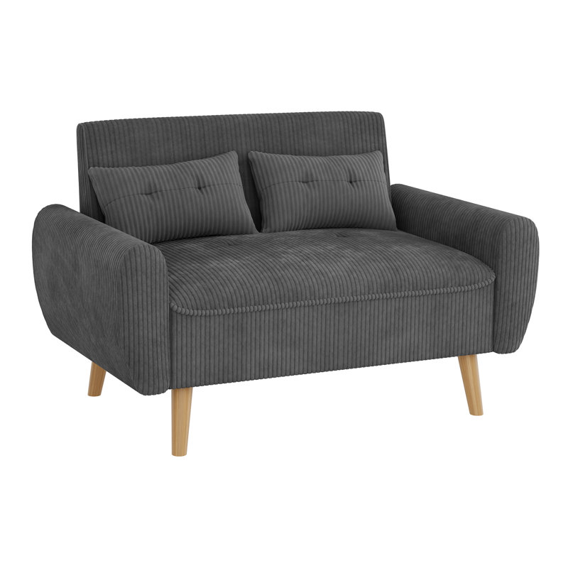  Causeuse rembourrée Julizza, Gris foncé