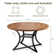 47.2" Round Dining Table With Storage Shelf, Wooden Tabletop And Metal Base For Dining Room And Kitchen