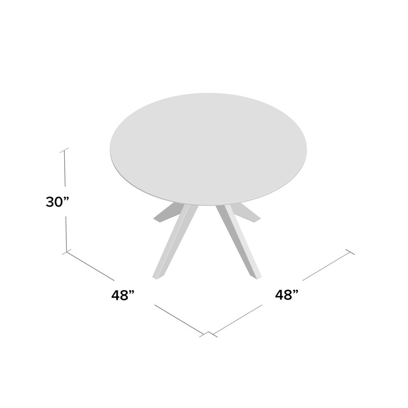 Vosburg Round Glass Top Solid Wood Base Dining Table, Brown