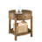 Wexford Collection Round Wood End Table with Drawer and Open Shelf, Mid-Century Modern Storage Accent Side Table-2001032040