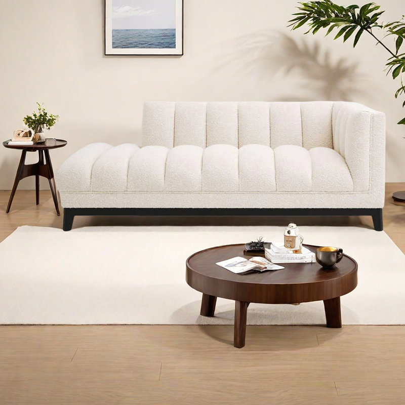 Chaise longue en polaire agneau Sleek Comfy, Orienté à droite