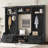 4-in-1 Detachable Hall Tree with 7 Hooks and Drawers (Black)