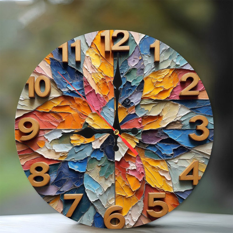 Horloge murale colorée