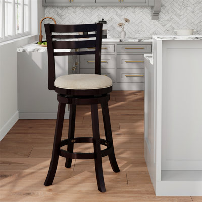 30" Bar Height X-Back Swivel Stool, Weathered Leather Seat