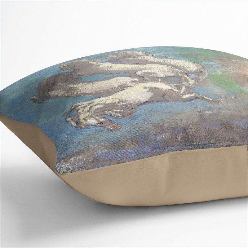 White Horses Scatter Cushion, Stone, 55cm H x 55cm W x 20cm D