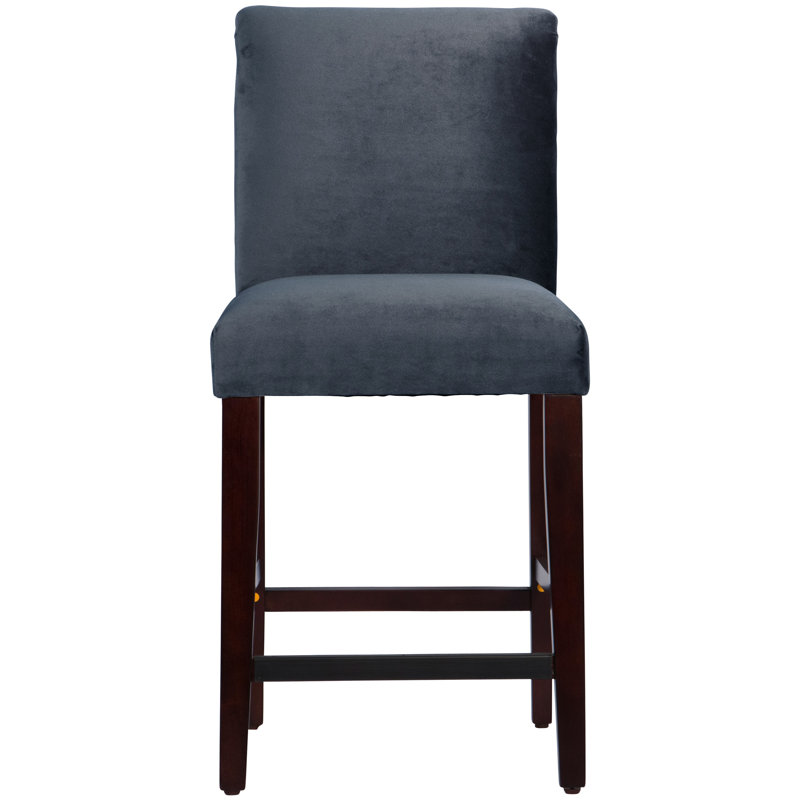 Hadrien Bar & Counter Stool, Bar Stool (31” Seat Height), Classic Slate Linen, Espresso