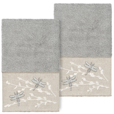 Ensemble de 2 serviettes en coton Braelyn