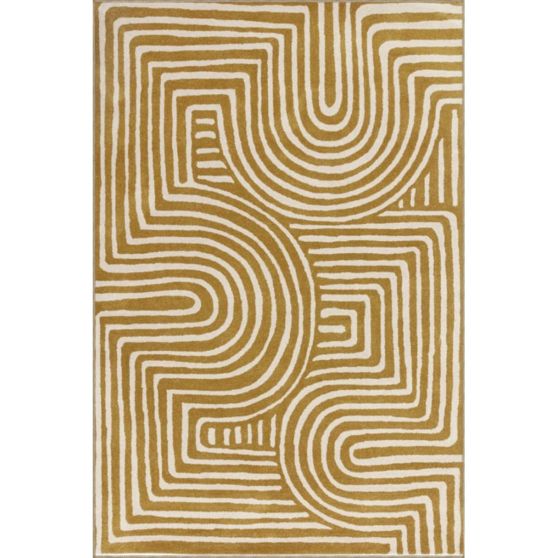 Black Insect Butterfly Patterned Washable Carpet, Rectangle 5'2" x 7'7"