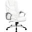 Chaise de bureau à domicile avec revêtement blanc, fonction pivotante et conception confortable rembourrée et ajustable