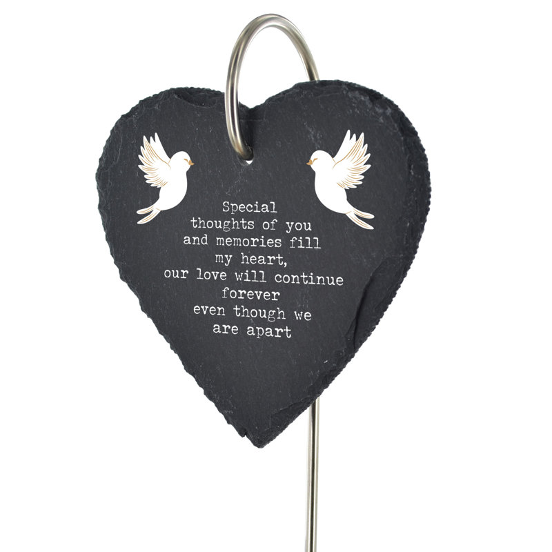 Bohlman Enlighten Special Thoughts of You Dove Slate Heart Memorial Plaque