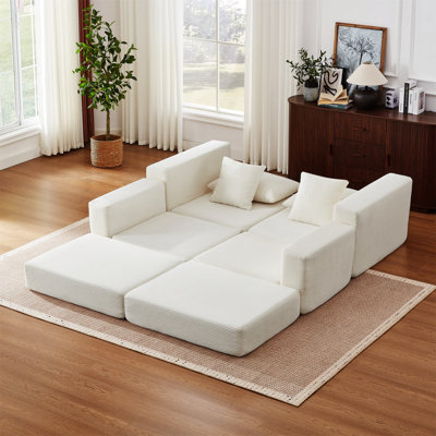 Canapé modulaire modulaire Loveaeat Cloud, canapé désossé avec base antidérapante, canapé-lit douillet pour des espaces de vie personnalisables, canapé modulaire moderne avec méridienne en L, siège profond et sans assemblage