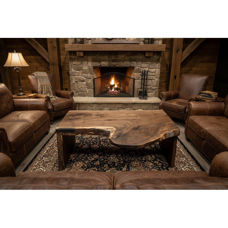 Table basse Rustic Waterfall Live Edge