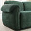 Canapé d'angle 2 places en chenille de 174 cm de long, structure en fer, pour salon et chambre, style minimaliste moderne, assise mi-ferme, dossier divisé, accoudoirs carrés, profondeur idéale, style contemporain, moelleux, accoudoirs, dossier