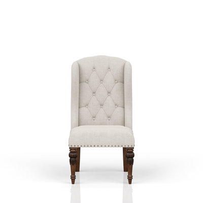 Chaise de salle à manger avec aile rembourrée de couleur grise et stable