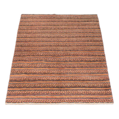 Tapis unique en laine noué à la main brun nouvel âge 3 pi 11 po x 6 pi Munis