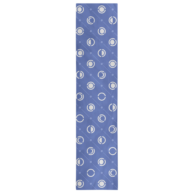 Classic Moon Phases Table Runner, 16" x 72", White/Blue/Gray