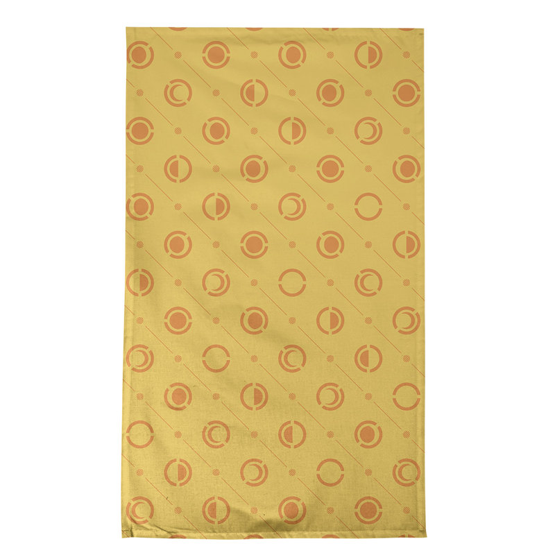 Torchon Moon phases, Canari / orange, Croisé en coton