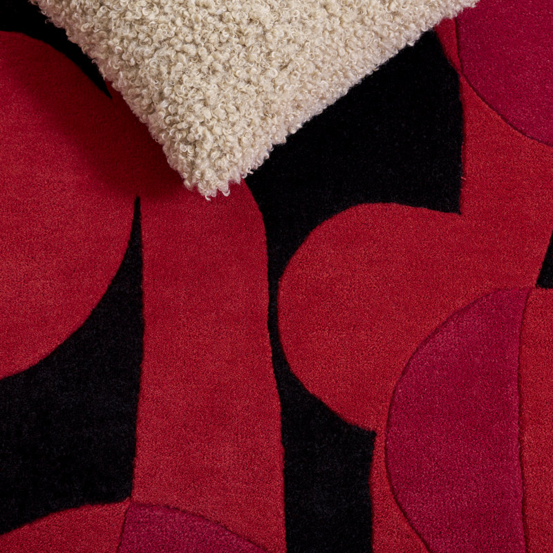 Amier Hand Tufted Wool Abstract Rug, Rectangle 2' x 3'