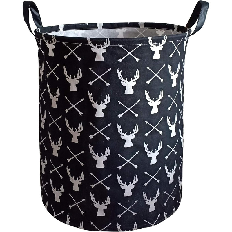Round Laundry Gift Basket Storage Hamper, Clothes Storage Organizer Bins, Shelf Basket With Handles For Room Decor