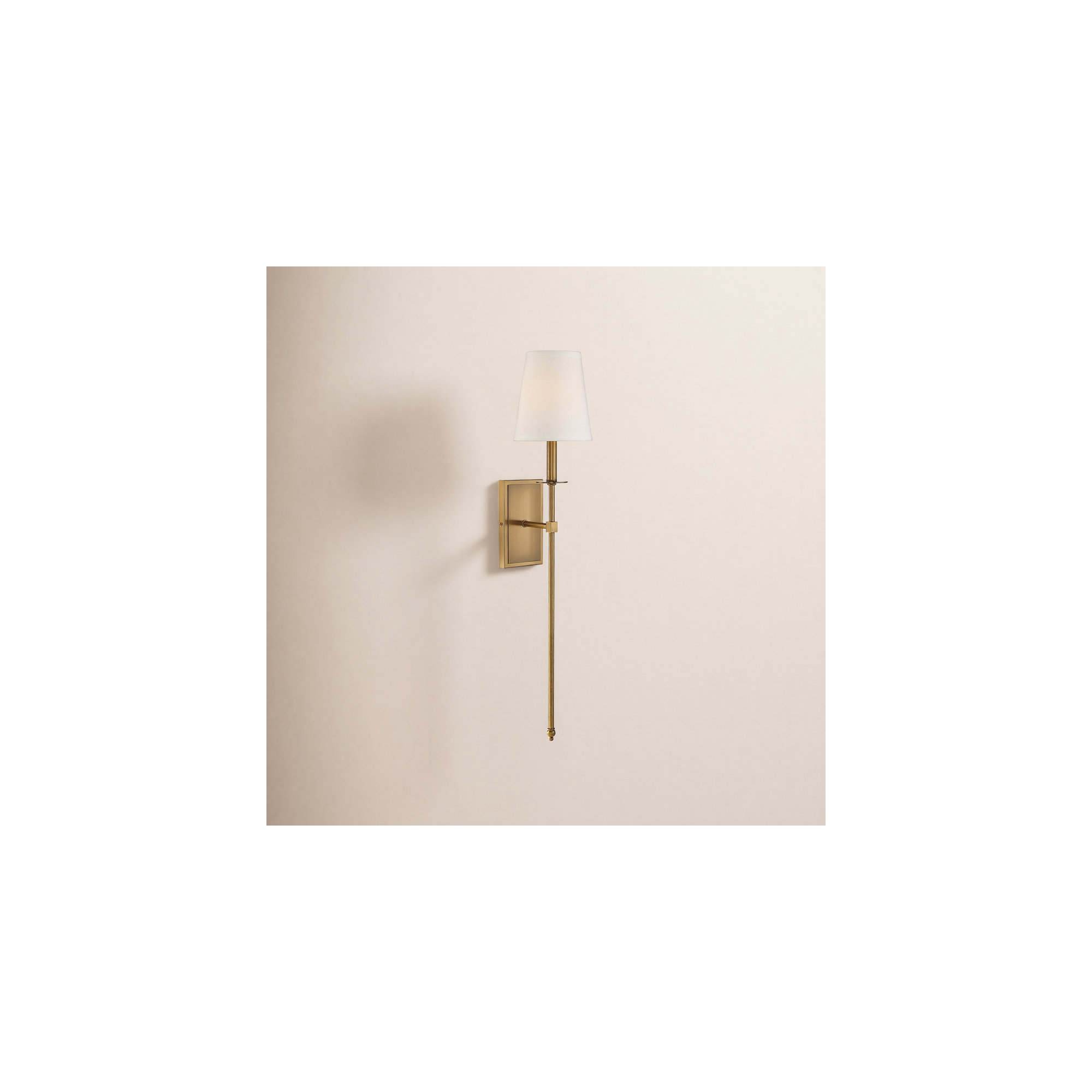 Jillian 1-Light Wallchiere, Warm Brass, 33.5" H x 6.75" W x 8'' D