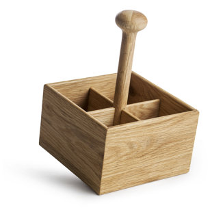 Wood Square Flatware Caddy