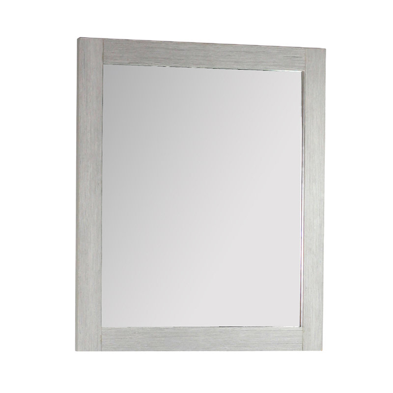 Bemidji Wood Flat Wall Mirror, 30" H x 26" W