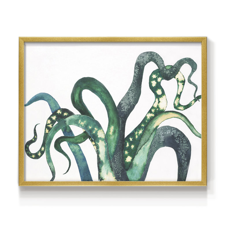 Octo Legs -Framed Print - Restickable, 8" H x 10" W, Gold