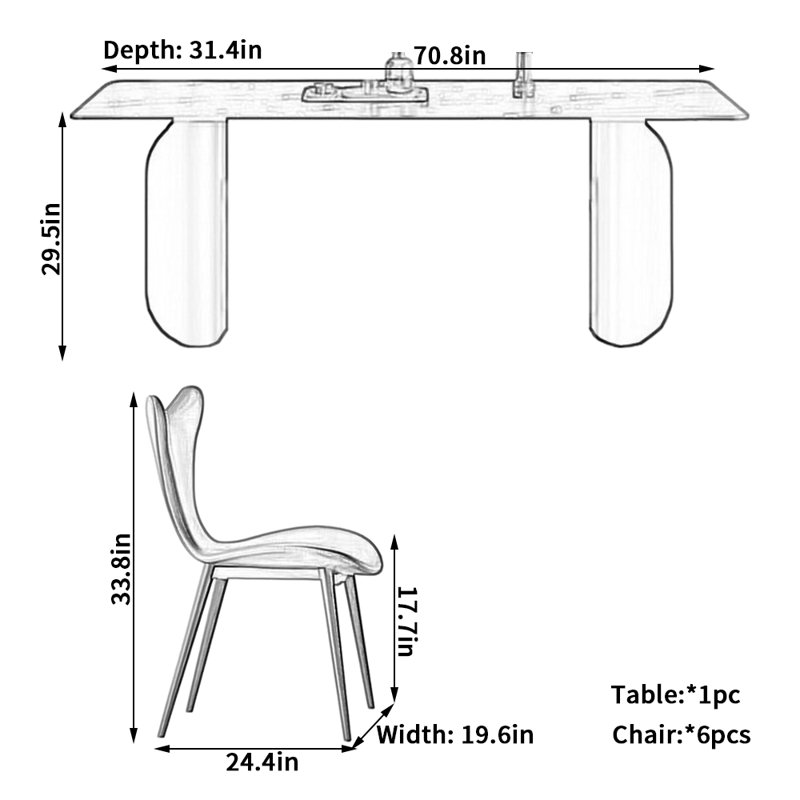Patrin, 29.5"H x 70.8"L x 31.4"W