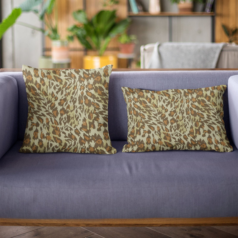 Safari Embroidered 26" x 26" Cheetah Print Throw Pillow