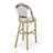 Outdoor PE Rattan French Bar Stool with Aluminum Frame, White and Black