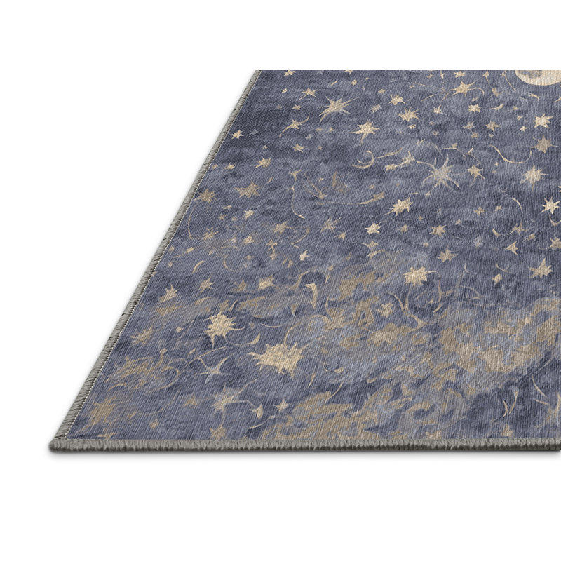 Machine Washable Gray Area Rug, Rectangle 7' x 10'