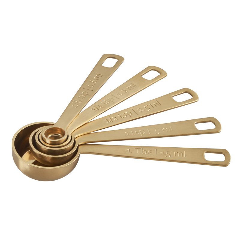 Gold Measuring Spoons - Set of 5