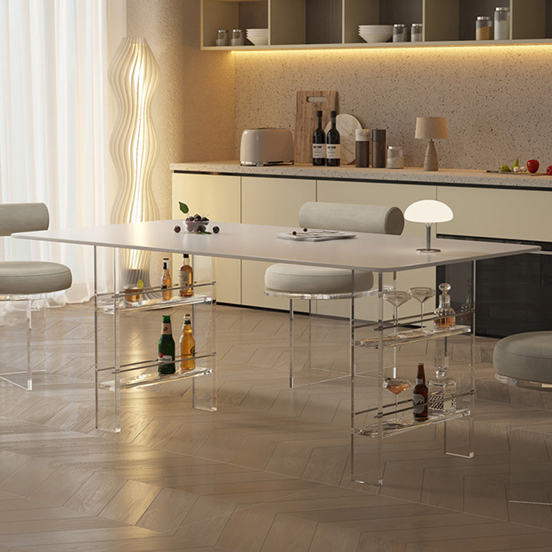Table de salle à manger rectangulaire, H 29,52 po x L 70,86 po x l 31,49 po, Blanc