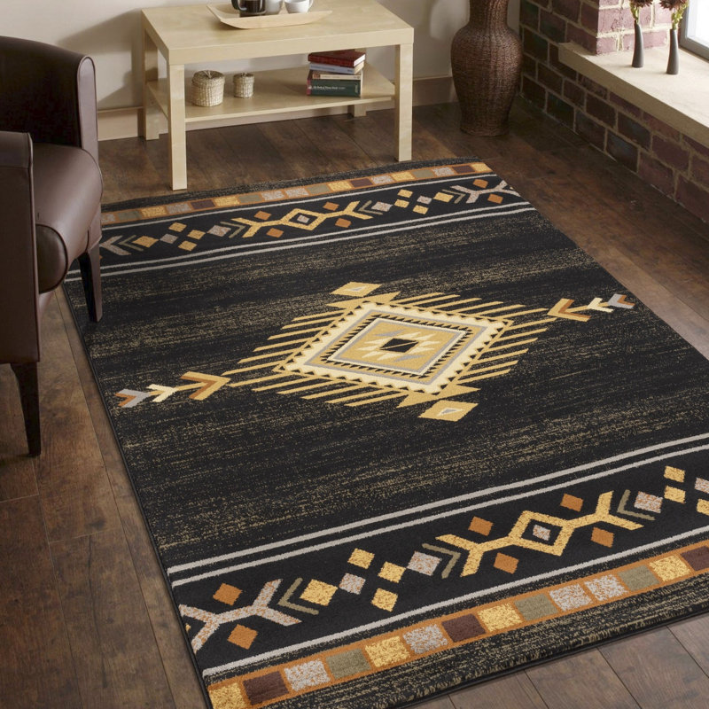 Tapis noir, 7 pi 10 po X 3 po, polypropylène, teint, noir, teint, Rectangle 10 pi x 7 pi 8 po