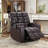 33.5" Wide Modern Faux Leather Soft Backrest Manual Release Recliner with Massage & Arm Storage & Dual Cup Holder-1872450310