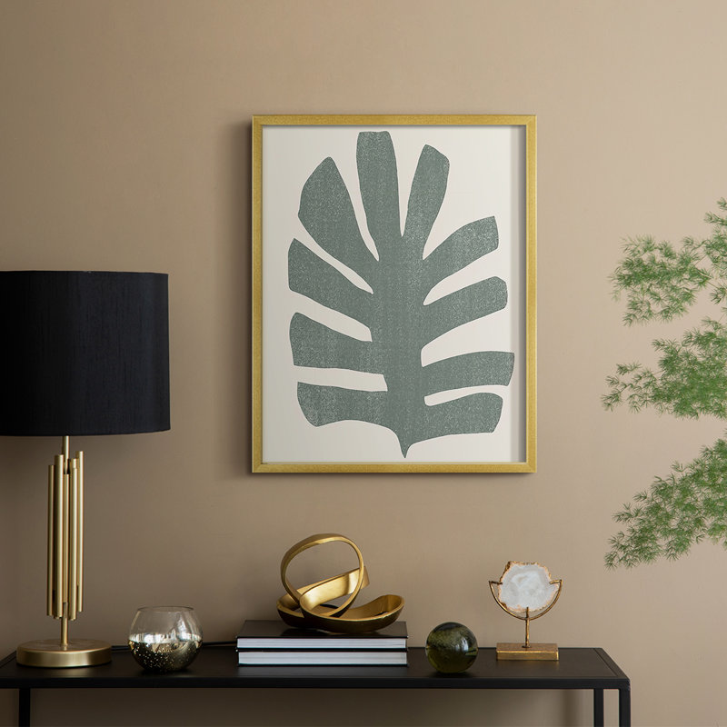 Palm Morph III, reproduction encadrée - bois massif, H 21 po x l 17 po, Doré