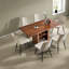 Ensemble de table de salle à manger extensible en MDF noyer, style moderne avec rangement pour la maison et le bureau
