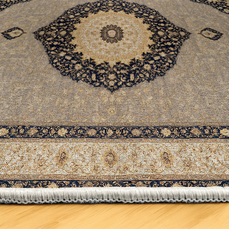 Giuseppi Collection Digital Print Cotton-Polyester Brown Oriental Rug, Runner 4' x 9'11"