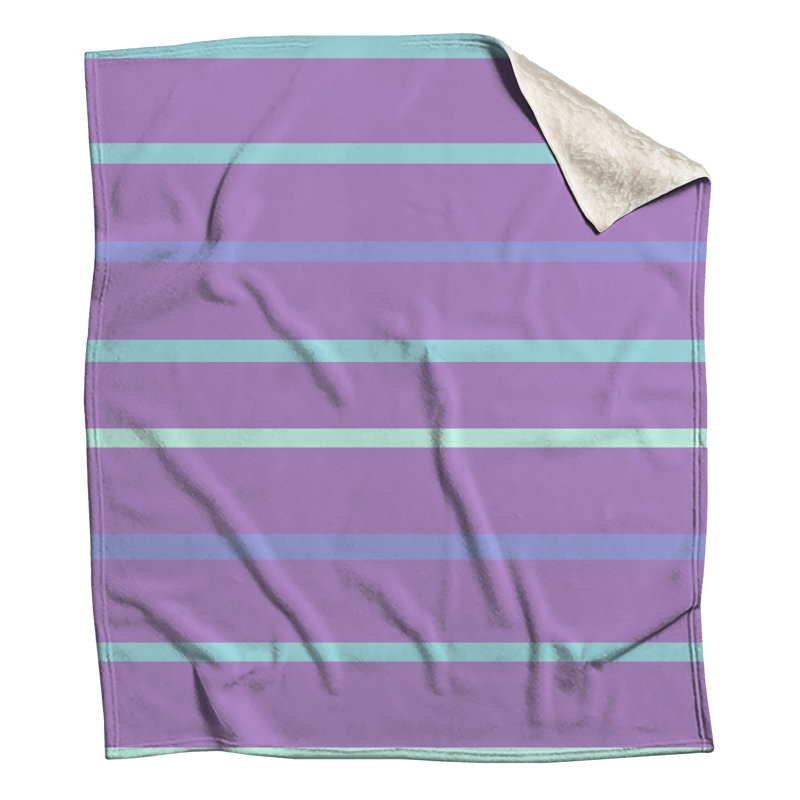 Couvertures mauves à rayures bleues, L 50 po x H 60 po
