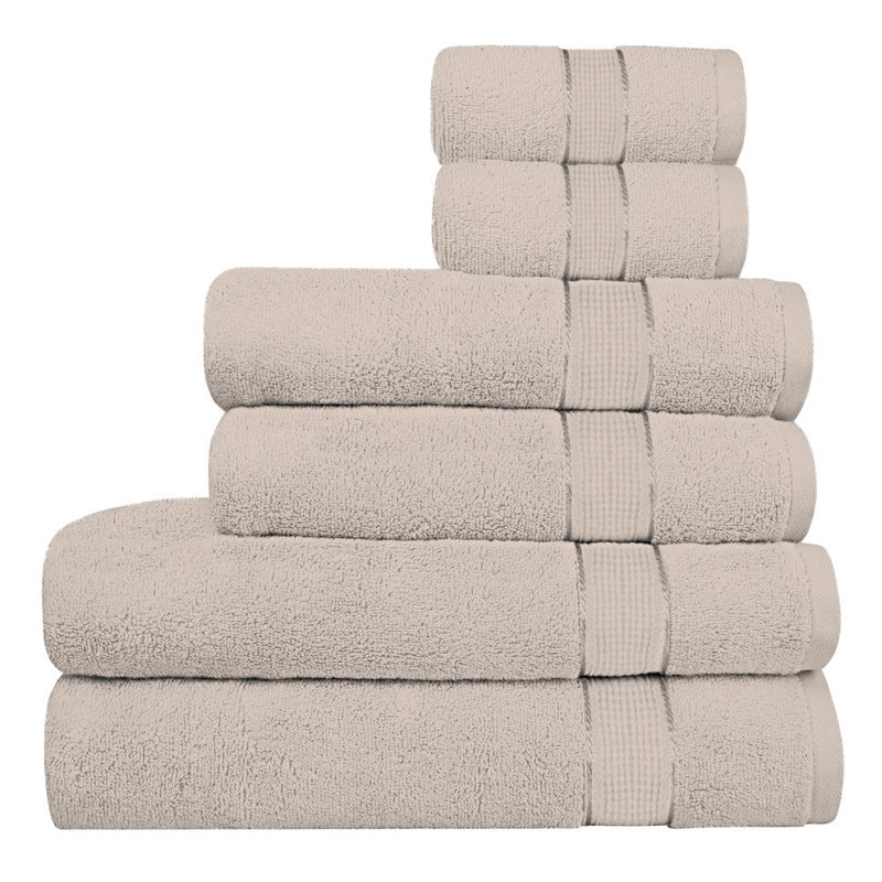 Ensemble de 6 pièces de chambre d'amis en coton Falynne, Taupe