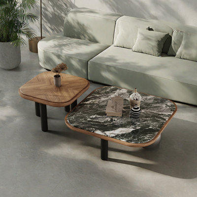 Table basse carrée en pierre micro-cristalline