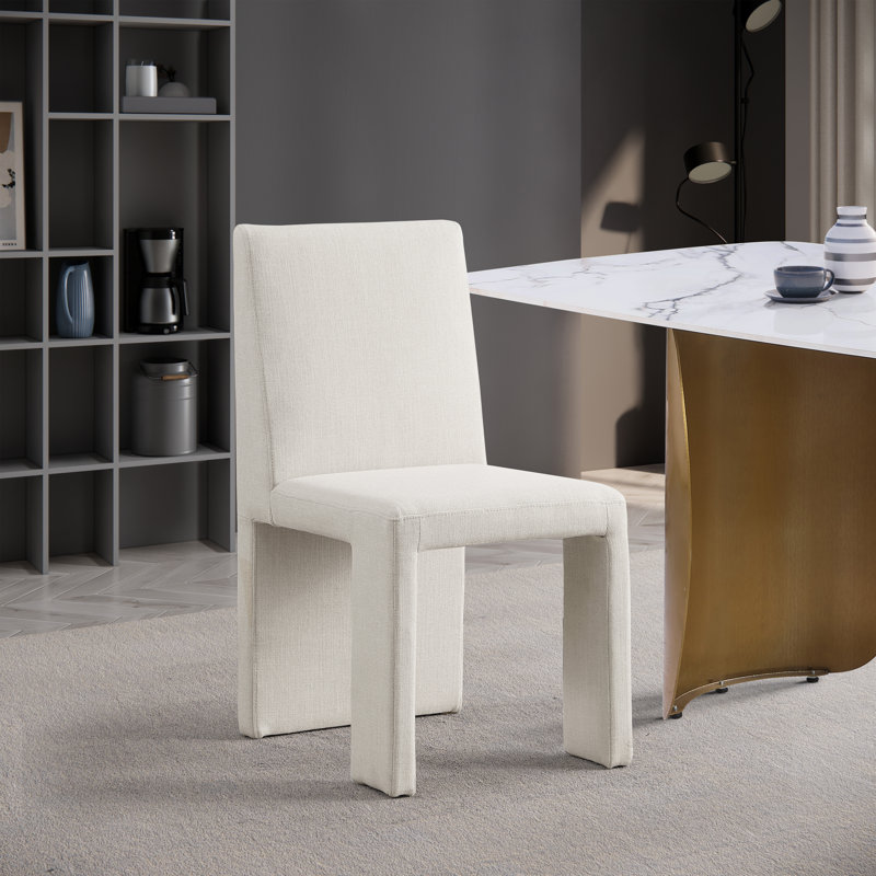 Chaise Ivenita, Tissu crème texturé en lin