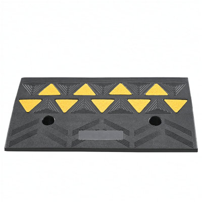 Rubber Curb Ramp 4.25" Rise Height Sidewalk Curb Ramp, 11.8" Width 19.7" Length Driveway Ramp for Curb, 15T Heavy Duty Rubber Ramp for Forklifts, Trucks, Buses, Cars, Wheelchairs, Bikes