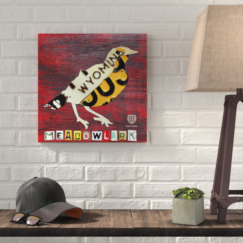 « wyoming meadowlark », impression sur toile tendue, H 14 po x l 14 po x P 2 po