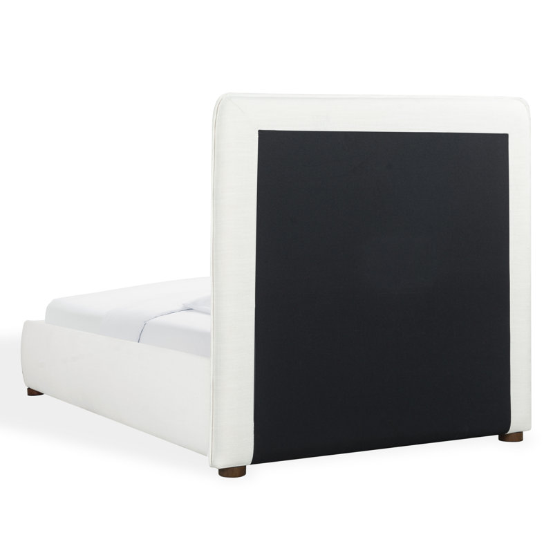 Callahan Upholstered Bed, Twin, White Linen