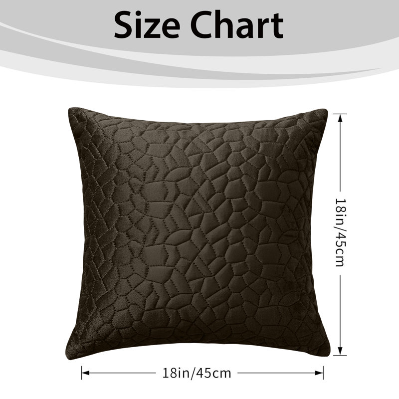 Aspire Homeware Geometric Square Velvet Cushion Covers, Coffee, Pack of 6