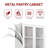 72” White Metal Multi-Room Storage Cabinet with 2 Full-Length Glass Doors & 5 Adjustable Shelves Multi-Room Organizer for Linens & Office Supplies