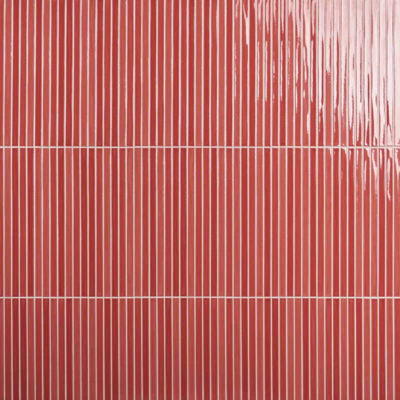 Kanbina 5x18 Brick Glossy Ceramic Mosaic Tile, Wild Coralito