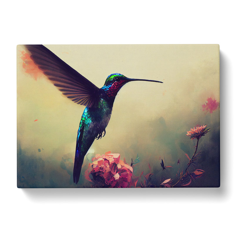 Hummingbird Art Painting Vol.4 Abstract - Wrapped Canvas, 40cm H x 60cm W x 3cm D