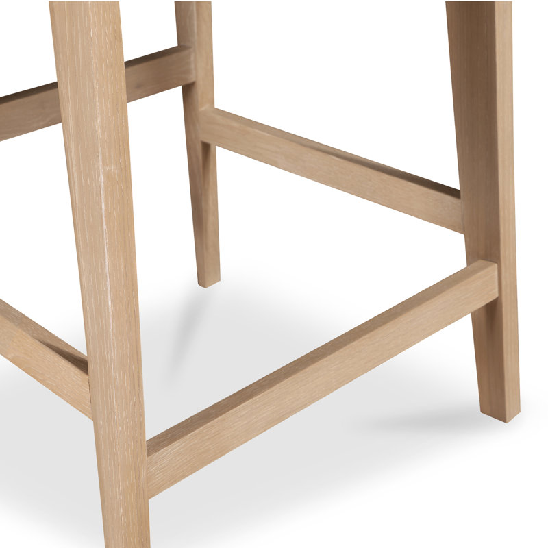 Deco Counter Stool White PVC, Oak, Counter Stool (26” Seat Height)